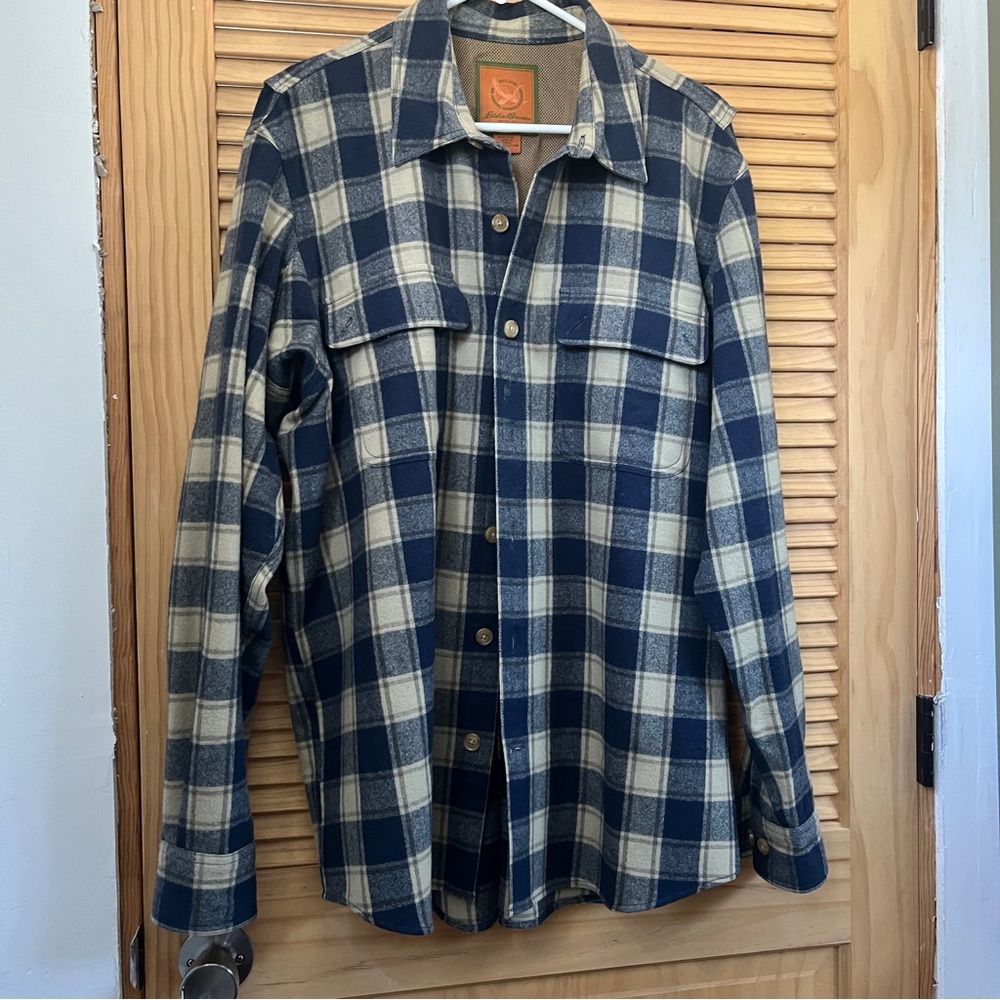 NEW Eddie Bauer Outdoors Wool Shirt L